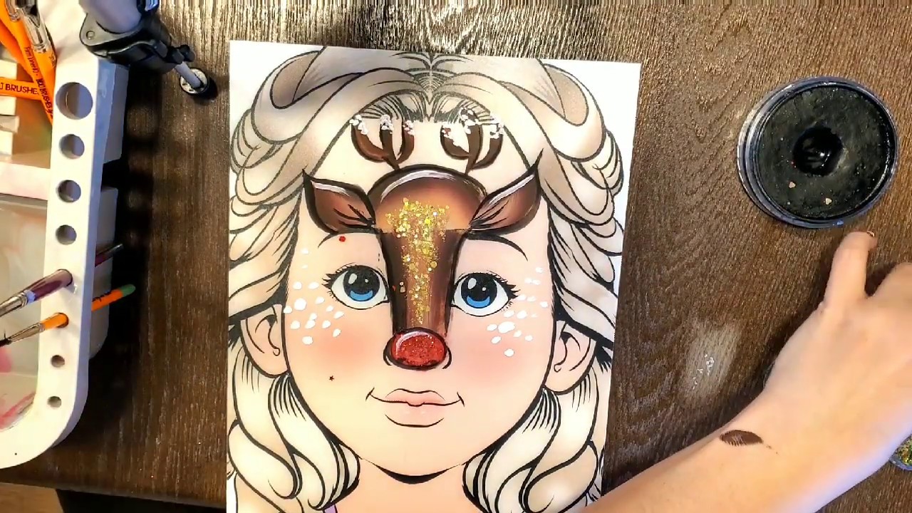 Easy Reindeer Face Paint Tutorial YouTube