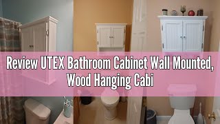 Review UTEX Bathroom Cabinet Wall Mounted, Wood Hanging Cabinet, Wall Cabinets with Doors and Shelve