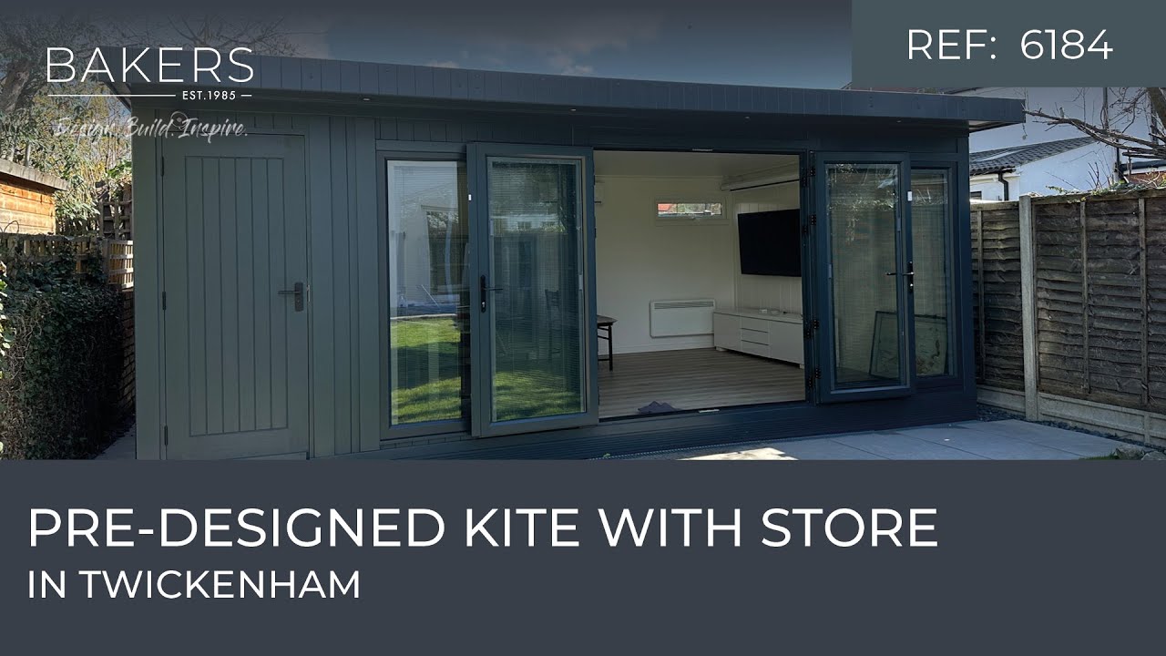 Pre-designed garden movie room with office and storage area