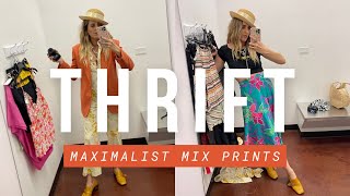 THRIFT WITH ME/ HOW TO MIX PRINTS/ MOODBOARD, THRIFT AND STYLE MIXED PRINTS