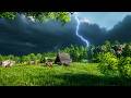 🔥 Wilderness Campfire & Rain — Day to Night | Red Dead Redemption 2 Ambience | 4K Nature Sounds