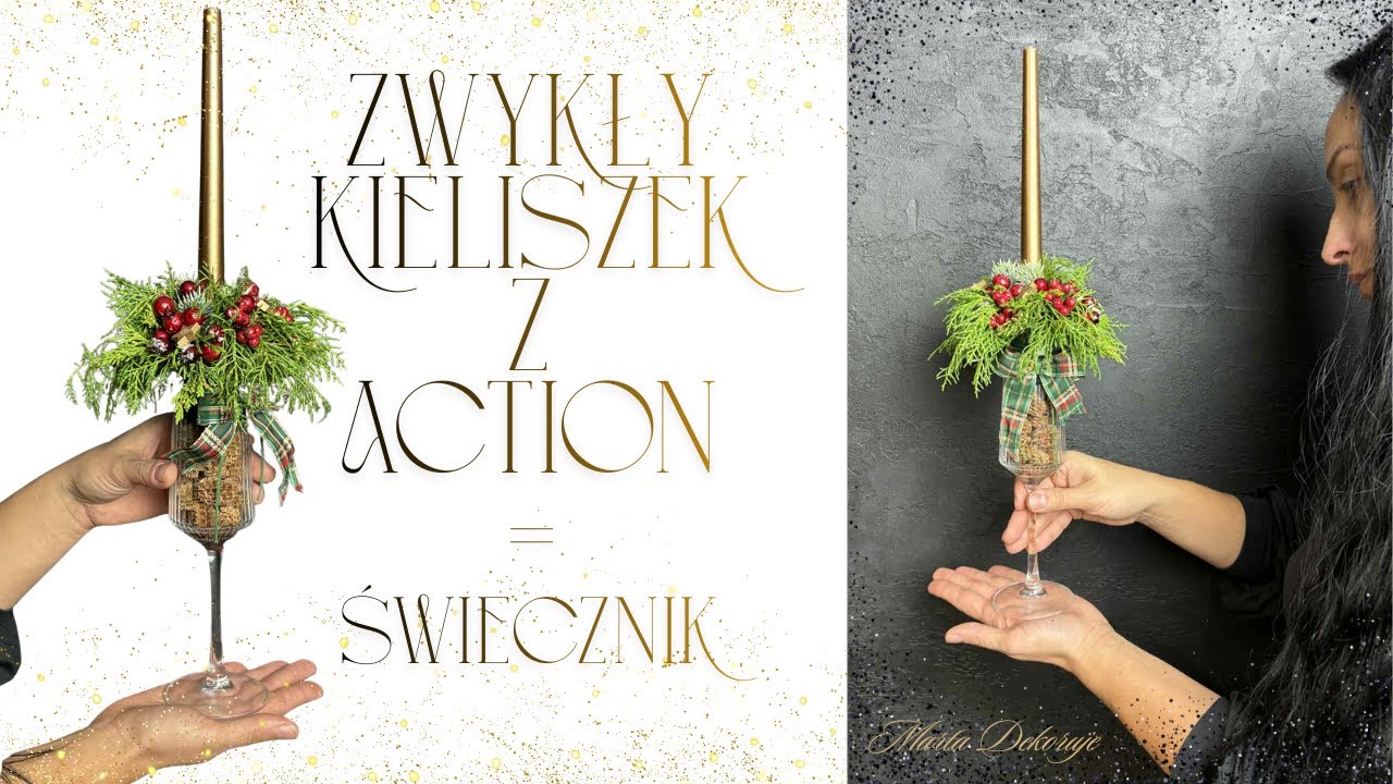 Świąteczny świecznik w kieliszku z ACTION🎄Elegancka dekoracja za grosze / Marta Dekoruje