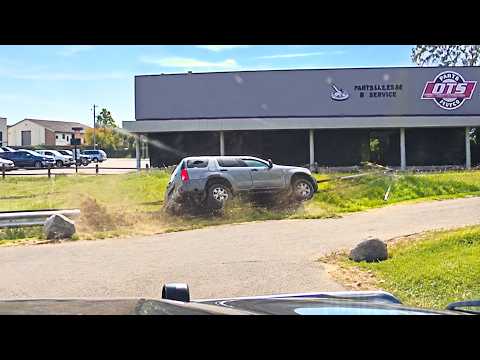 Suspect Rams Police SUV Then Ends Up Flipping Into a Pond