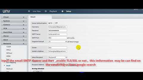 How to configure motion alarm trigger to send email