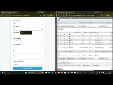 User Interface and Embedded SQL Implementation using PHP & MySQL
