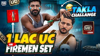 1 Lac Uc On Fireman Set💀| Takla Challange😂 | Pubg Mobile | How Brand