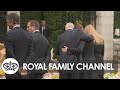 Prince andrew consoles princess eugenie as tearful royals view flowers
