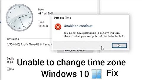 how to fix "unable to change time zone" windows 10