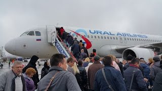 Ural Airlines Airbus A320 takeoff from Rostov-on-Don International Airport (ROV)