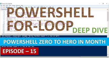 PowerShell For Loop - Deep Dive #PowerShellForLoop | EP 15 | PowerShell Zero to Hero in Month