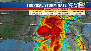 Tropical Storm Nate Sunday 5 a.m. update