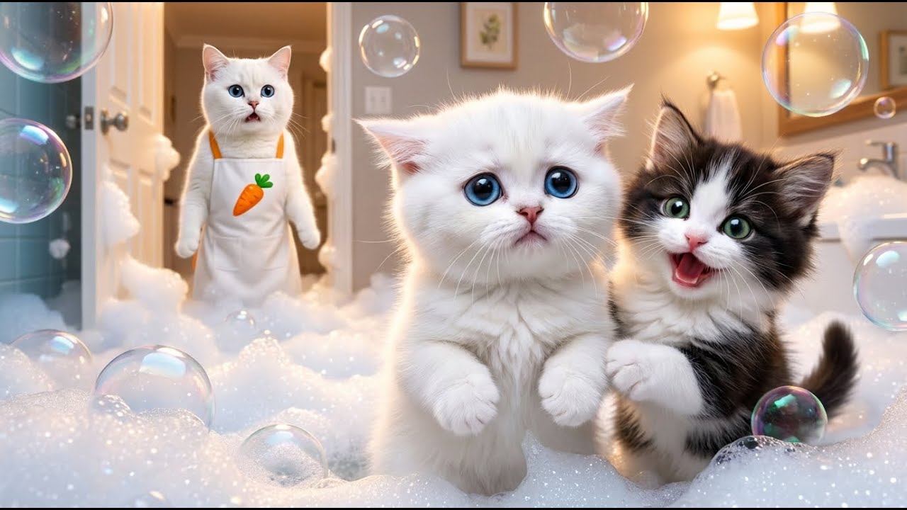 What Happens When Kittens Discover Soap? 🫧 Yuki & Kuro made a mistake 