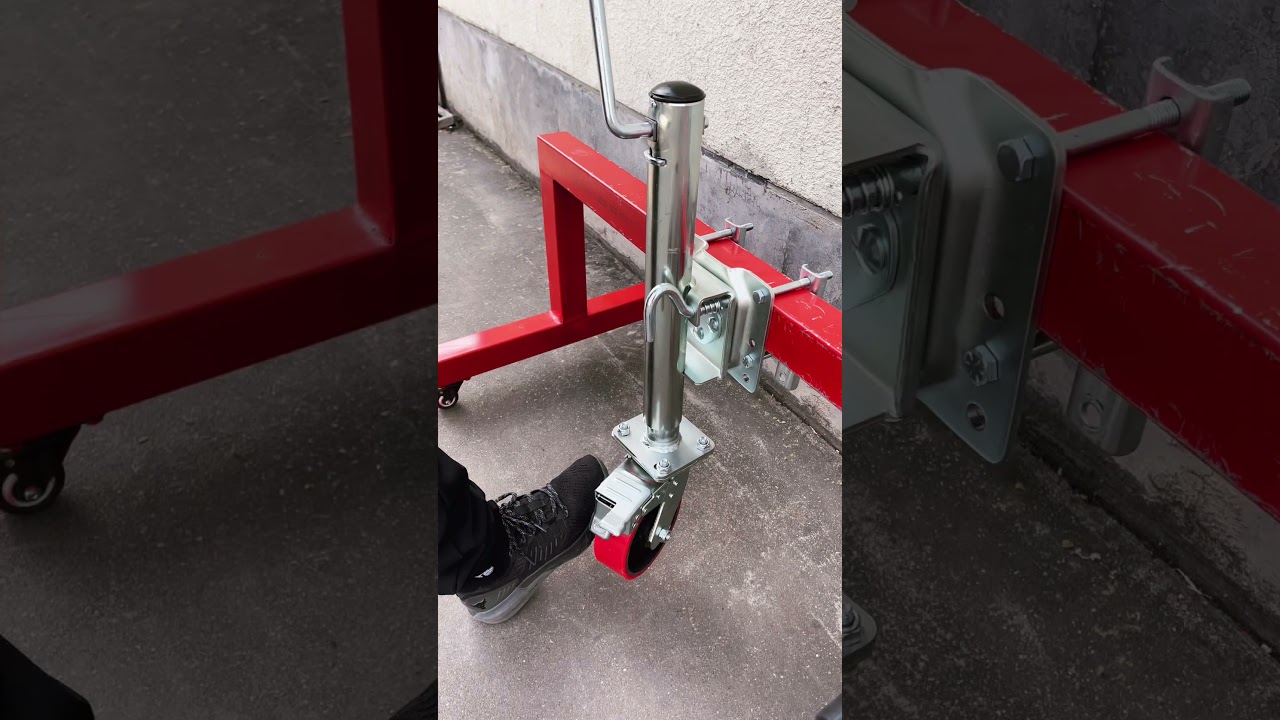 Modified Trailer Jack with Guide Wheel: Swivel, Fold, Move – Real Demo 