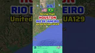 Houston to Rio De Janeiro Flight Route with United Airlines UA129