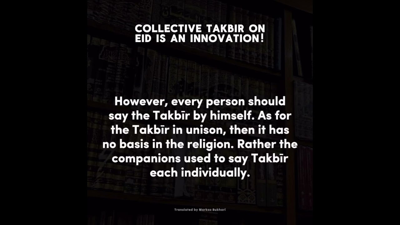 Don’t do this on Eid, it’s Bid’ah