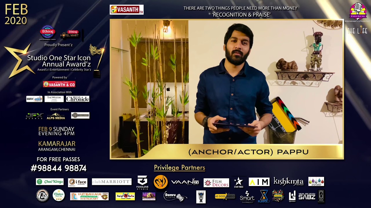 Studio One Star Icon Annual Award Show Vj Pappu Video Bite | Vijay Tv | Vj Pappu