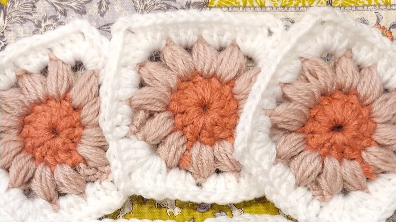 かぎ針編みで「モチーフ編み」のヘアバンドを作るよ( ᵕ̈ )③ - YouTube