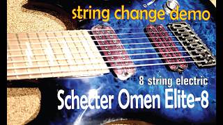 Changing Strings on an 8 String Electric Guitar // Schecter Omen Elite Wealth