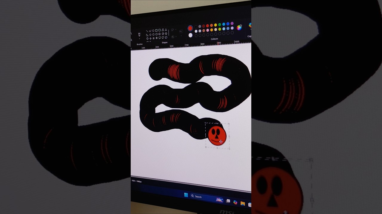 Make snake 🐍 in Ms paint 