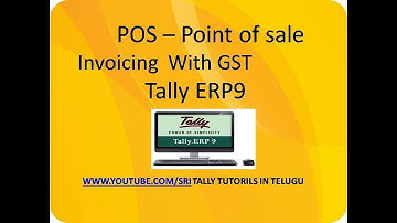 POS(Point Of Sale) Invoicing With GST In Tally ERP9|| For Receiving Multiple method of Payment.