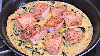 Salmon Pasta with Fresh Spinach in Cream Sauce-the tastiest salmon pasta recipe-Pasta al Salmone by Der Kochsoap Kanal 1,491 views 1 year ago 8 minutes, 6 seconds