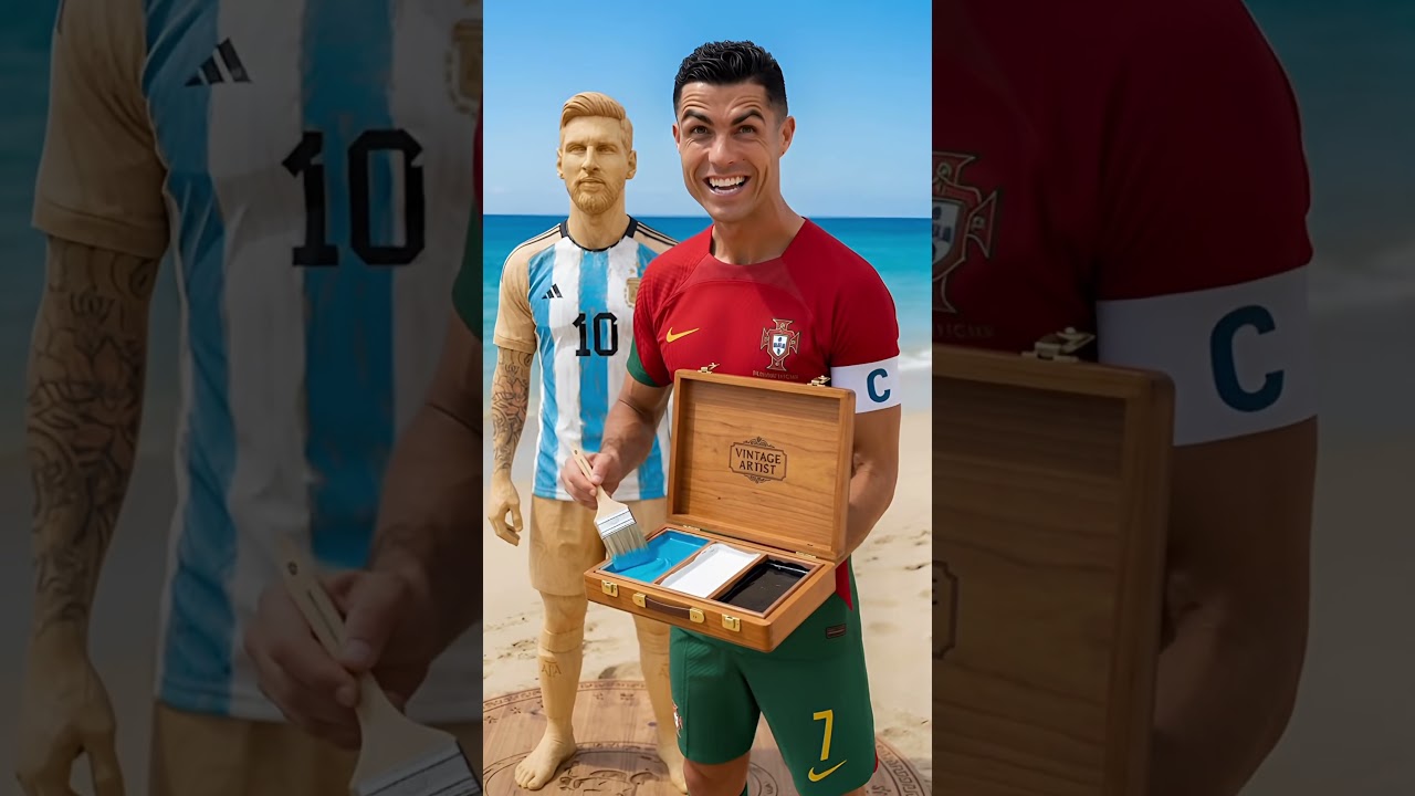 Ronaldo Builds Messi a Statue! 🐐🤝🐐 #Ronaldo #Messi #CR7 #Shorts