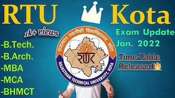 RTU Special Exam Jan. 2022 Time-Table Released 🔥| RTU Exam Update 2022