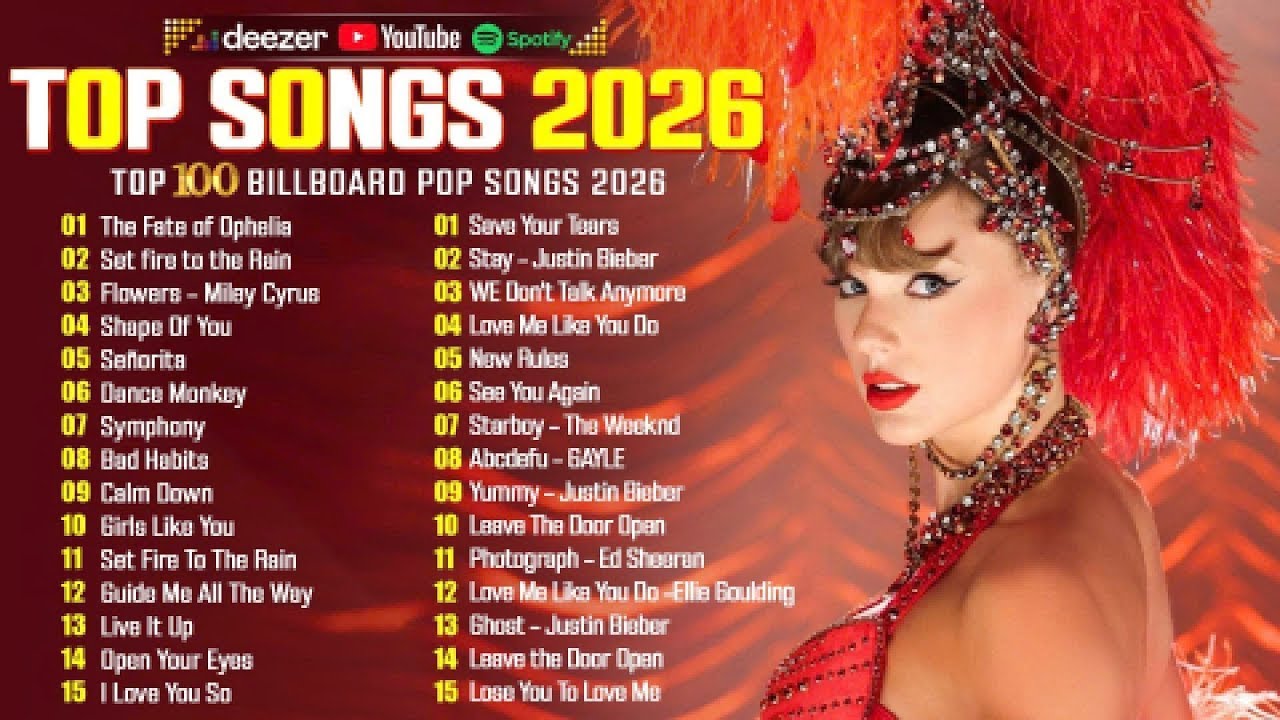 Taylor Swift, Adele, Ed Sheeran, Justin Bieber, Rihanna, Bruno