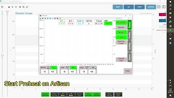 start Preheat on artisan scope coffee roaster machine roasting machine software