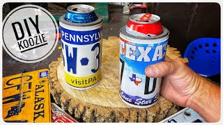 DIY Koozie | Made From License Plates