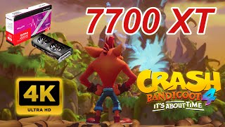Crash Bandicoot 4 It’s About Time Gameplay AMD 7700 XT 12 GB I5 13400F 32 GB RAM 4K 60 FPS