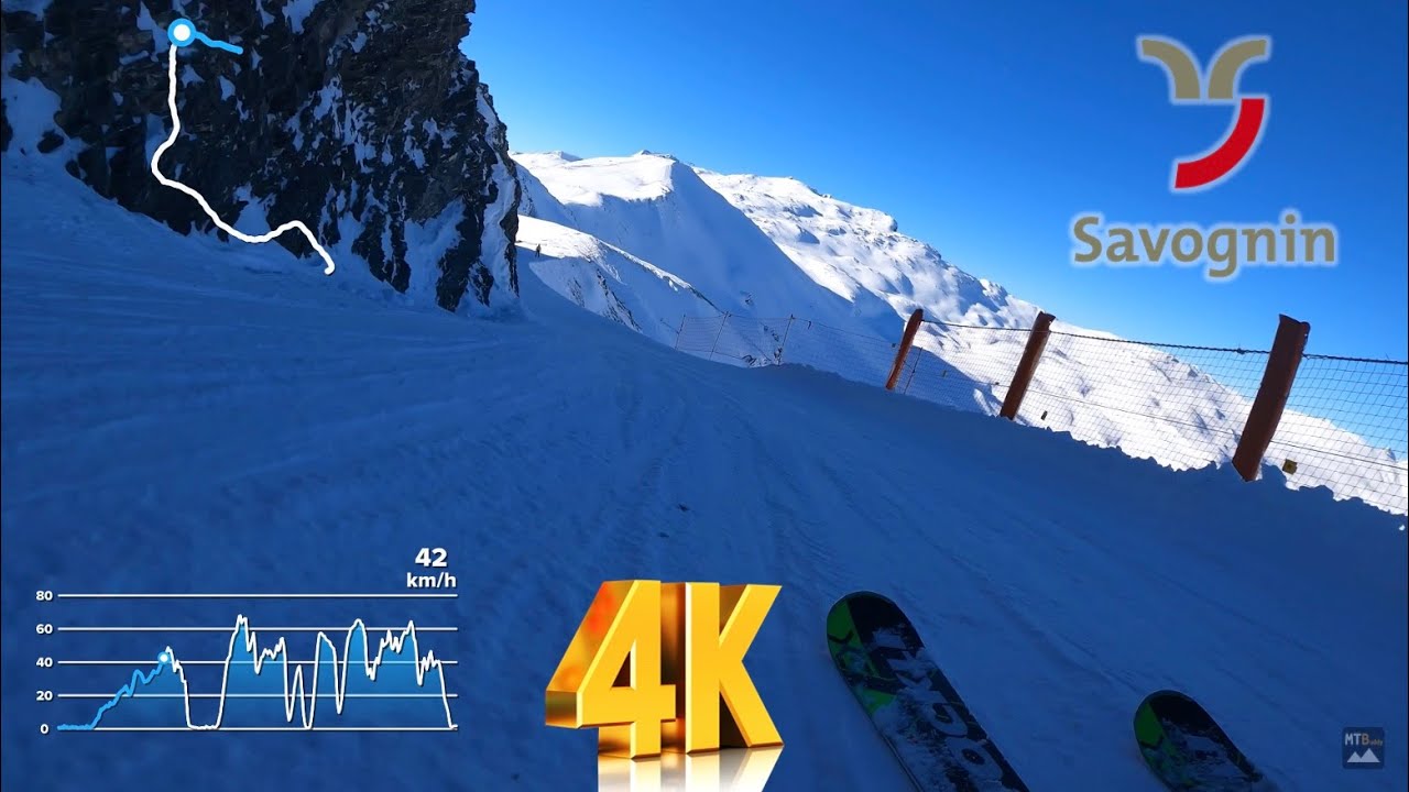 Ski run Savognin 4K POV | slope 16 (Traumpiste) and 21 (Heidipiste) | Val Surses , Graubünden