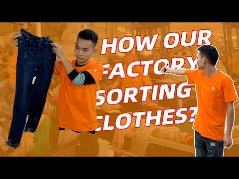 How the Second Hand Clothing Factory Sorts Clothes | sorting line