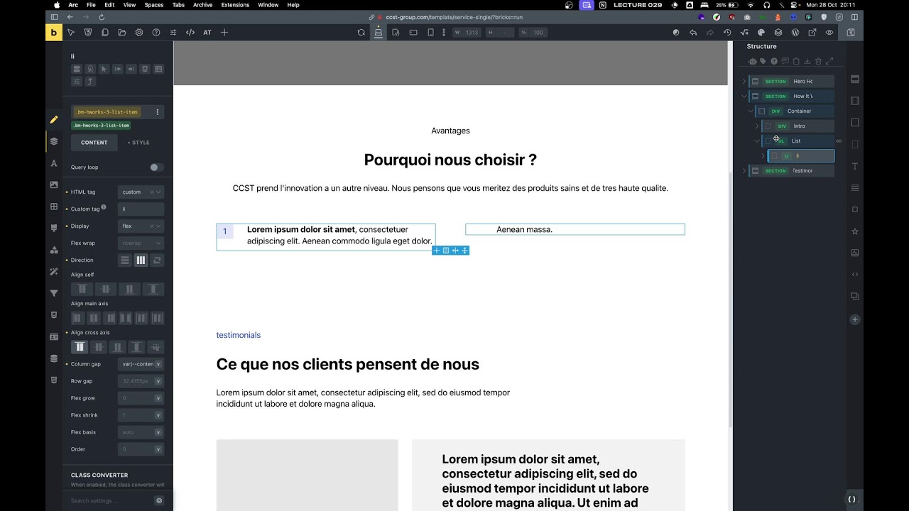 On construit le site de CCST en direct