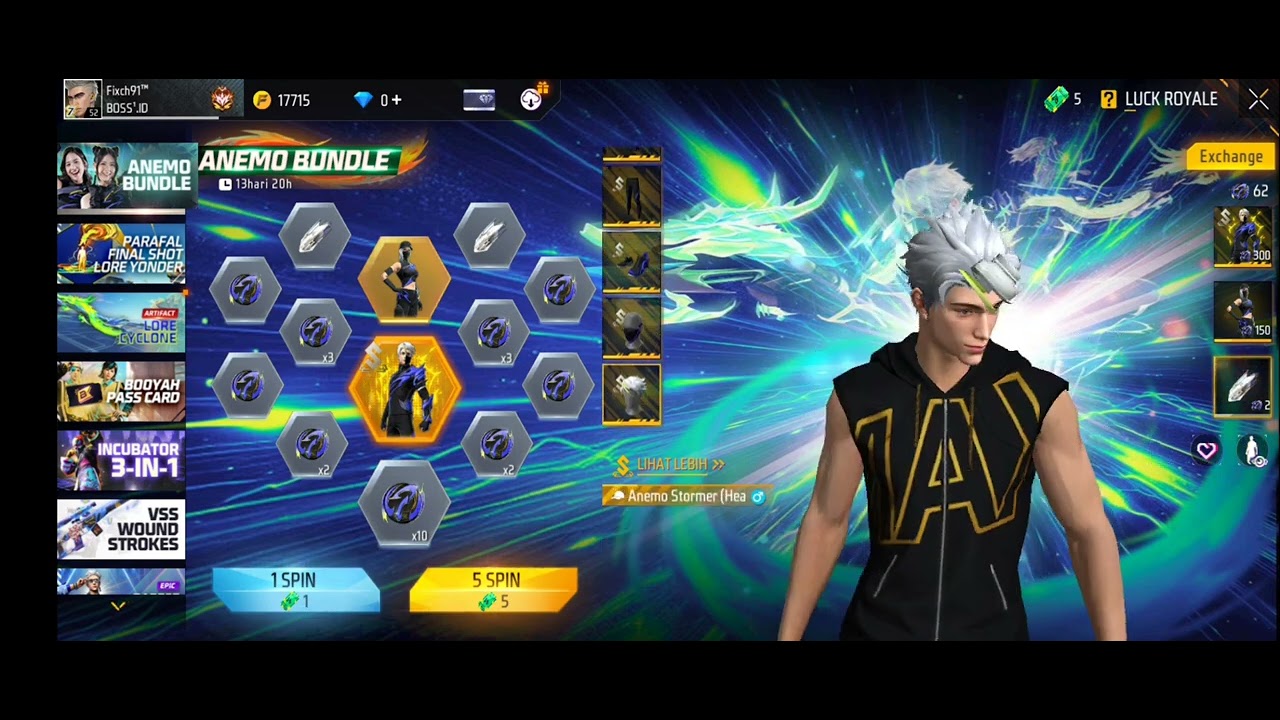 SPIN ANEMO STROMER BUNDLE FREE FIRE TERBARU 2024 // PAKAI CARA INI ...
