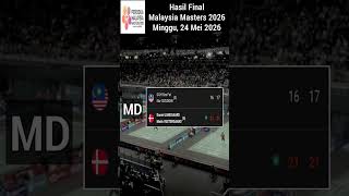Hasil Final Malaysia Masters 2026 | Daniel Lundgaard/Mads Vestergaard meraih juara