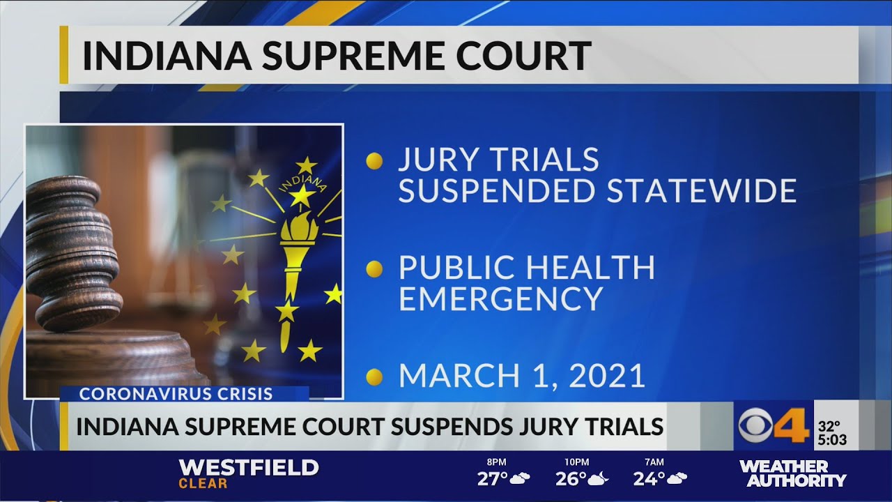 Indiana Supreme Court suspends jury trials - YouTube