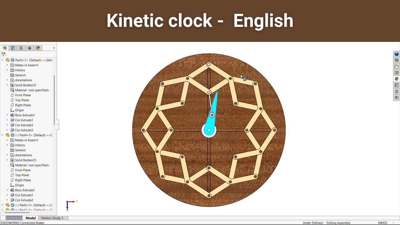 Kinetic Clock Design | Solidworks tutorial | Kaliru.in | English - YouTube