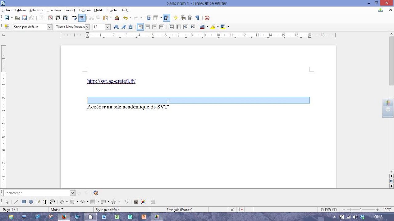 hyperlien vers internet dans LibreOffice Writer - YouTube