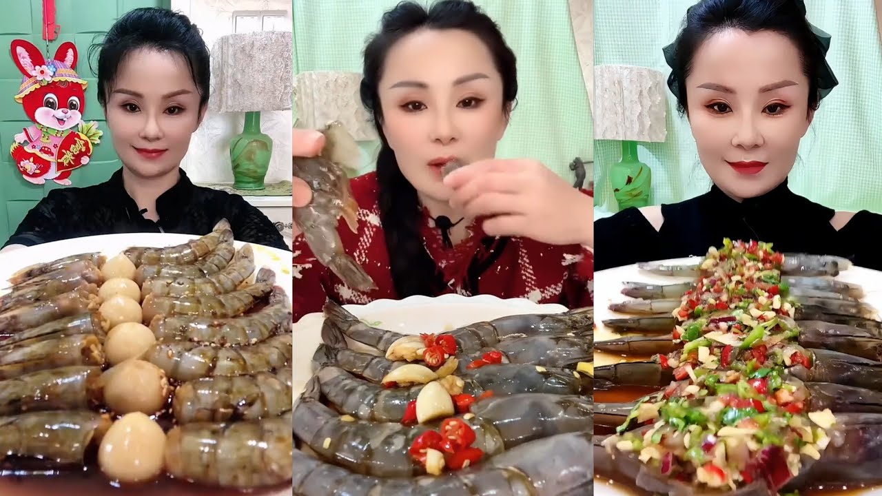 Yummy # 224: Eat Shrimp Seafood Salmon fish spicy shrimp🦐egg shrimp#shrimp #salmon #seafood #mukbang