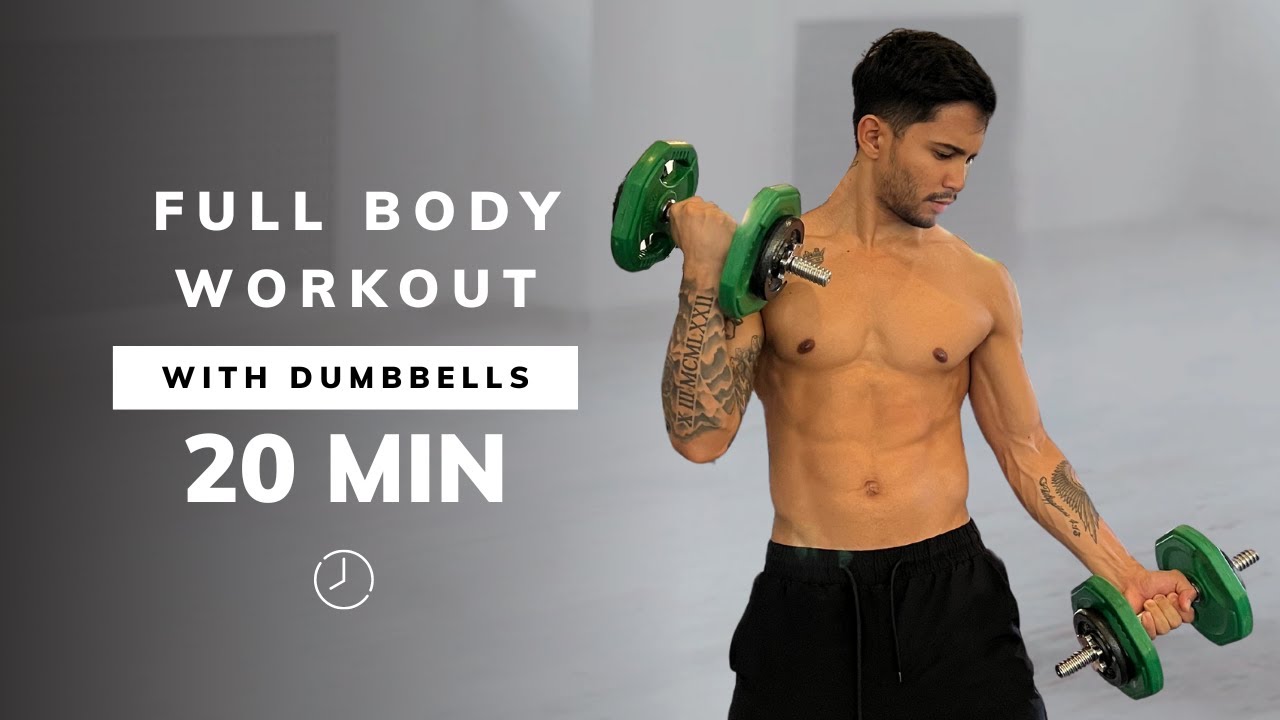 20 Min Full Body DUMBBELL Workout - STANDING ONLY | Muscle & Strength ...