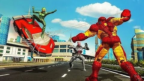 Iron Spider Hero Robot Superhero Flying Robot Game | Flying Spider City Crime | Android GamePlay