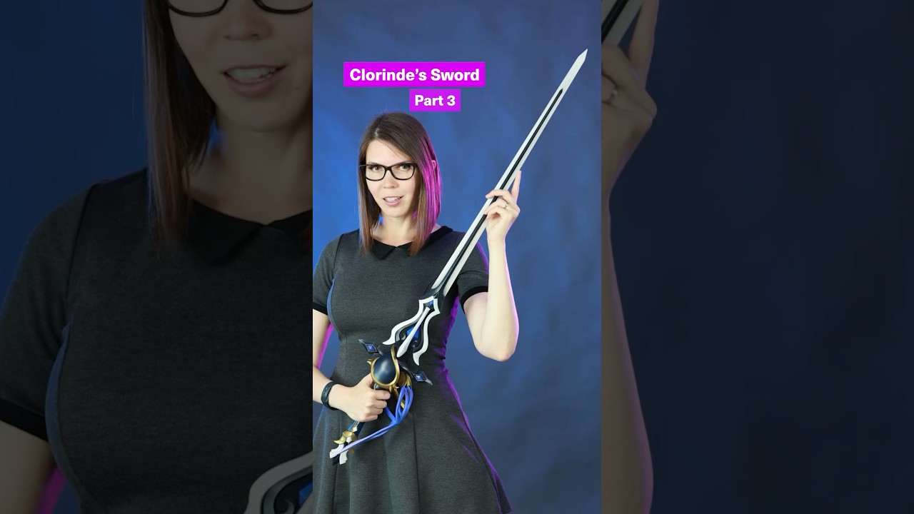 Airbrush Magic Painting my Genshin Sword! ✨ #GenshinImpact #Cosplay