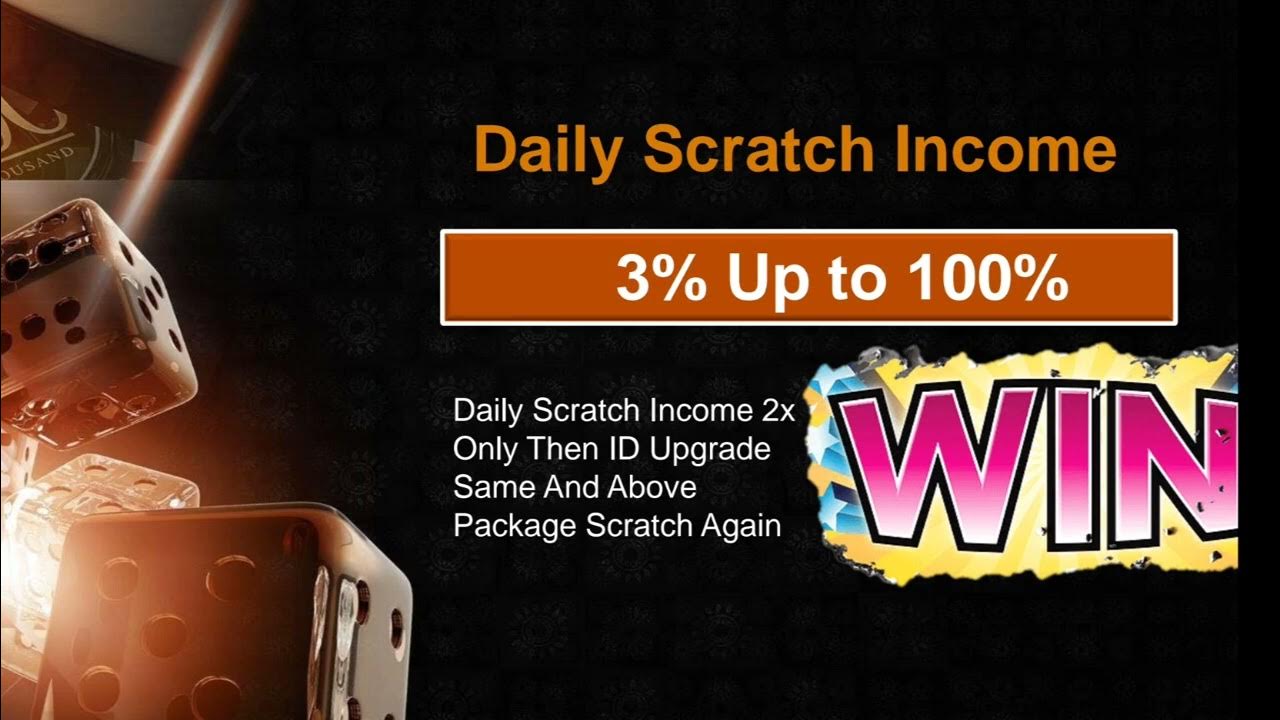 Scratch Money Full Plan Explain😊 Daily Roi 3 to 100 Instant