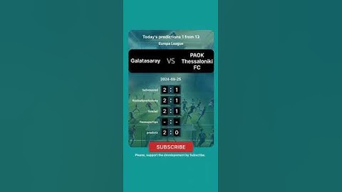 Galatasaray vs PAOK Thessaloniki FC Today Prediction #football #predictions #bettingtips