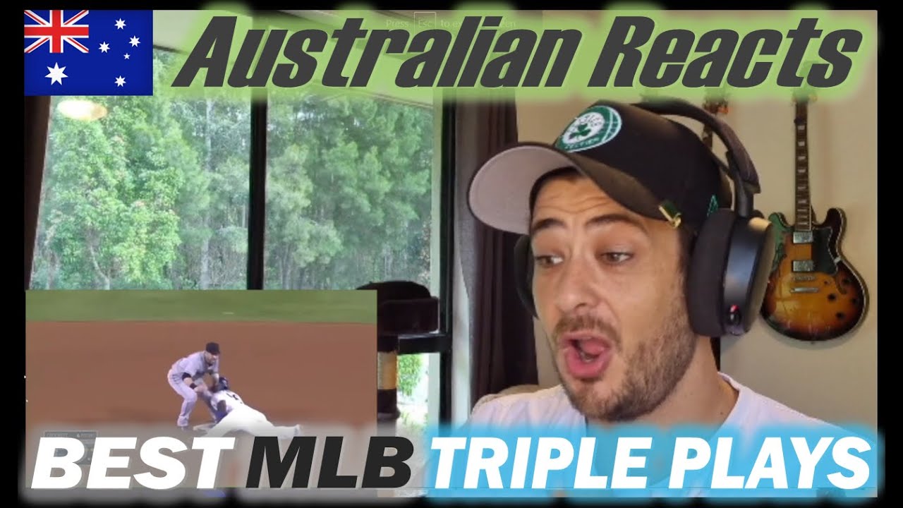 The Best MLB Triple Plays (Australian Reacts) YouTube