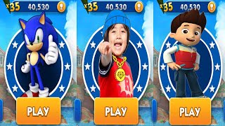 Sonic Dash vs Paw Patrol Ryder Run vs Tag with Ryan - All Characters Unlocked - Sonic the Hedgehog screenshot 5