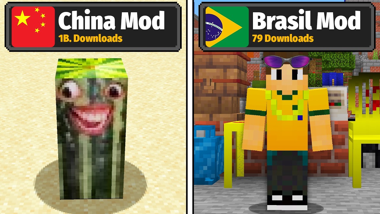 Testei Mods de CADA PAÍS no Minecraft