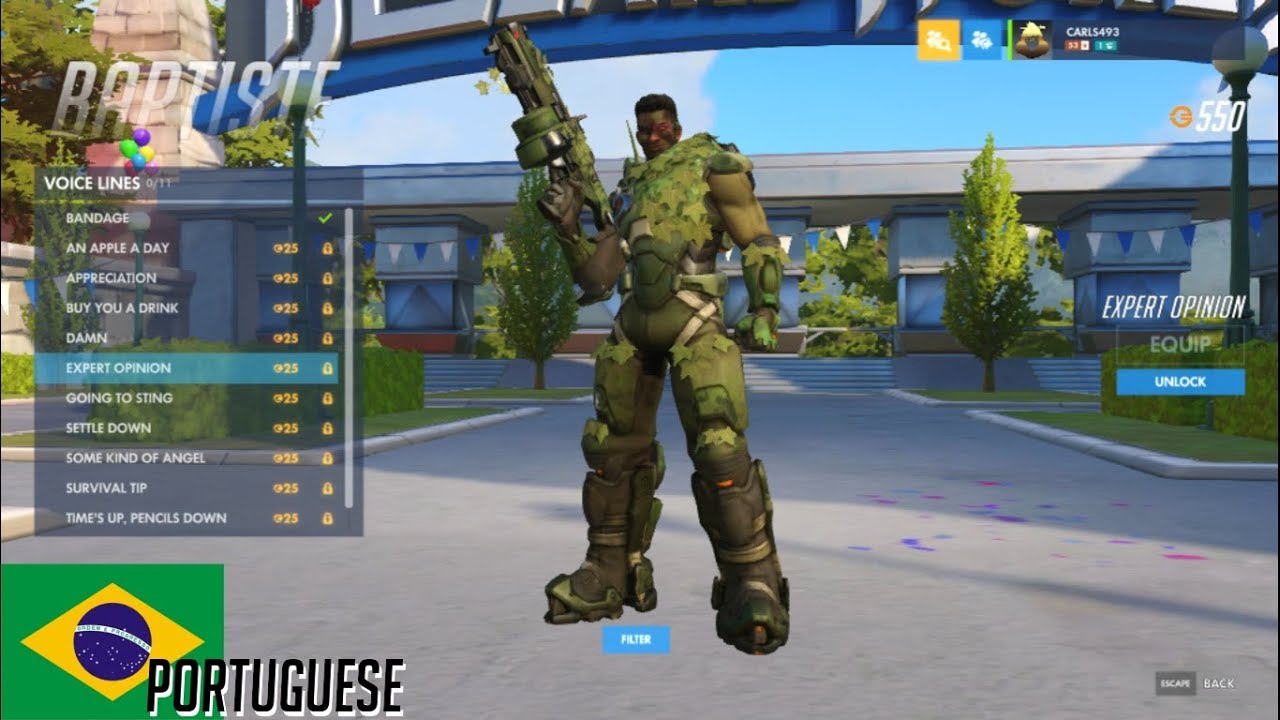 Overwatch: Baptiste's Unlockable Voice Lines in Every Language