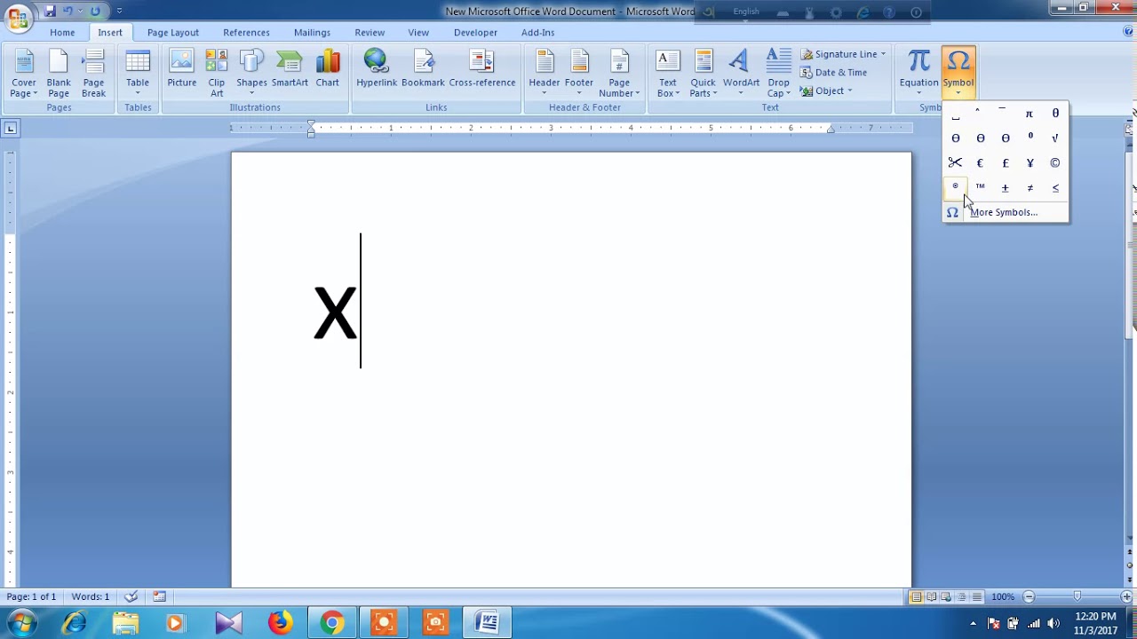 How to type X-BAR in word - YouTube